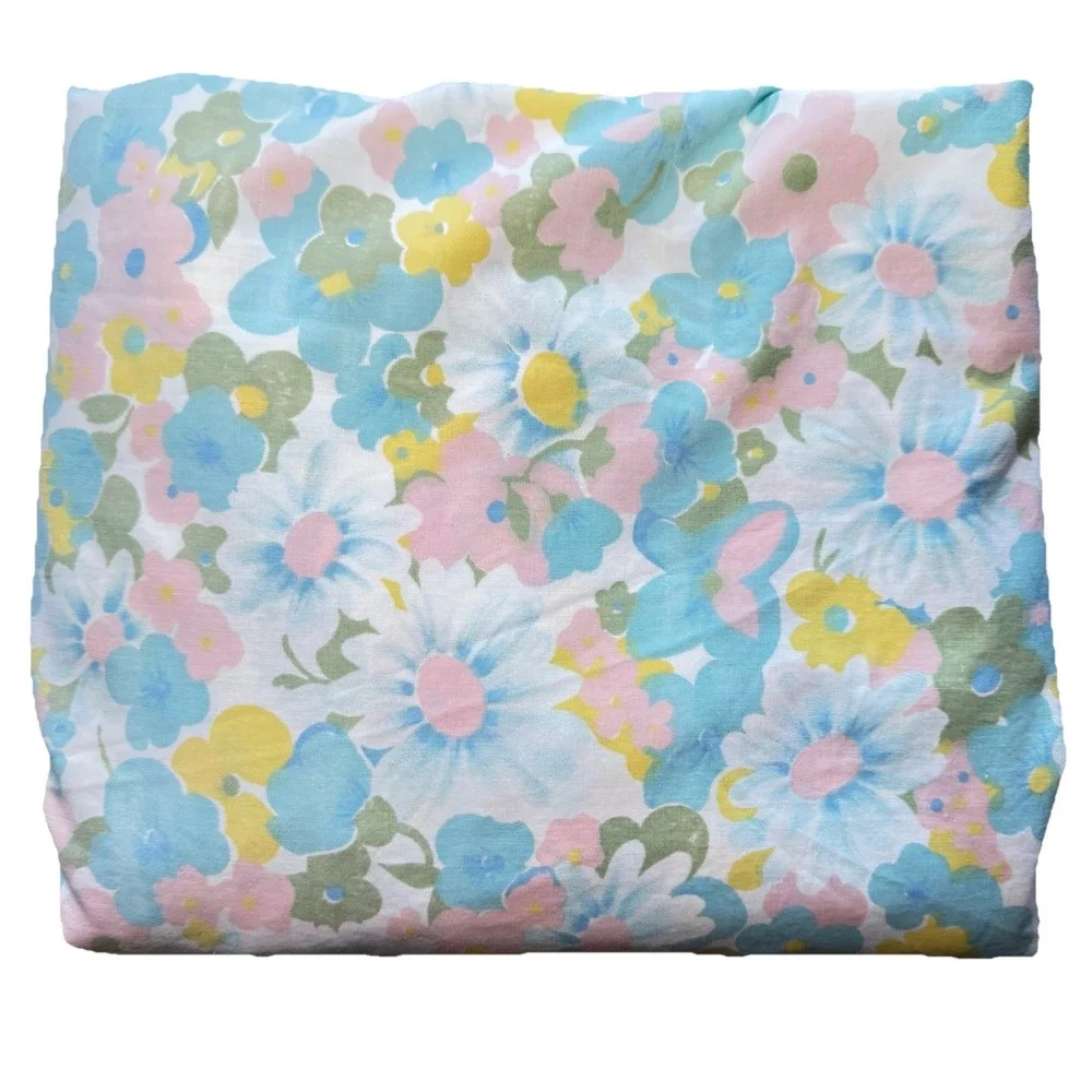 2 VTG‎ Twin Fitted Sheets Ralph Lauren – White & Pacific Miracle Floral
